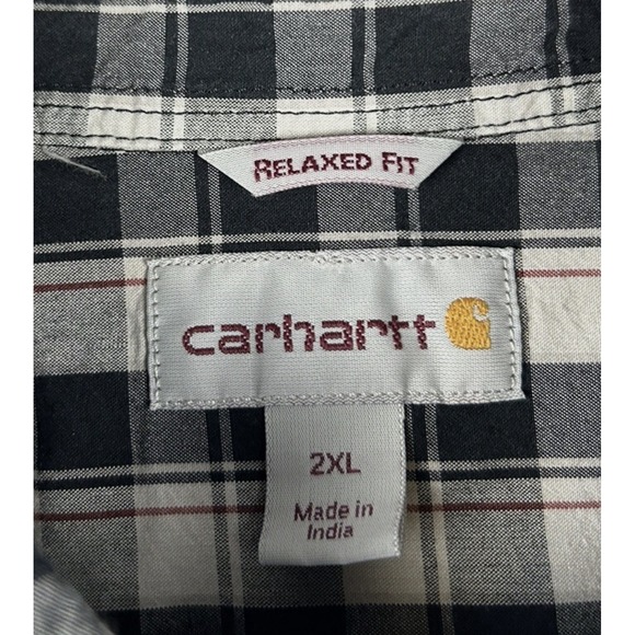 Carhartt Relaxed Fit Short Sleeve Button Down Plaid Shirt Men's Size 2XL - Picture 4 of 16